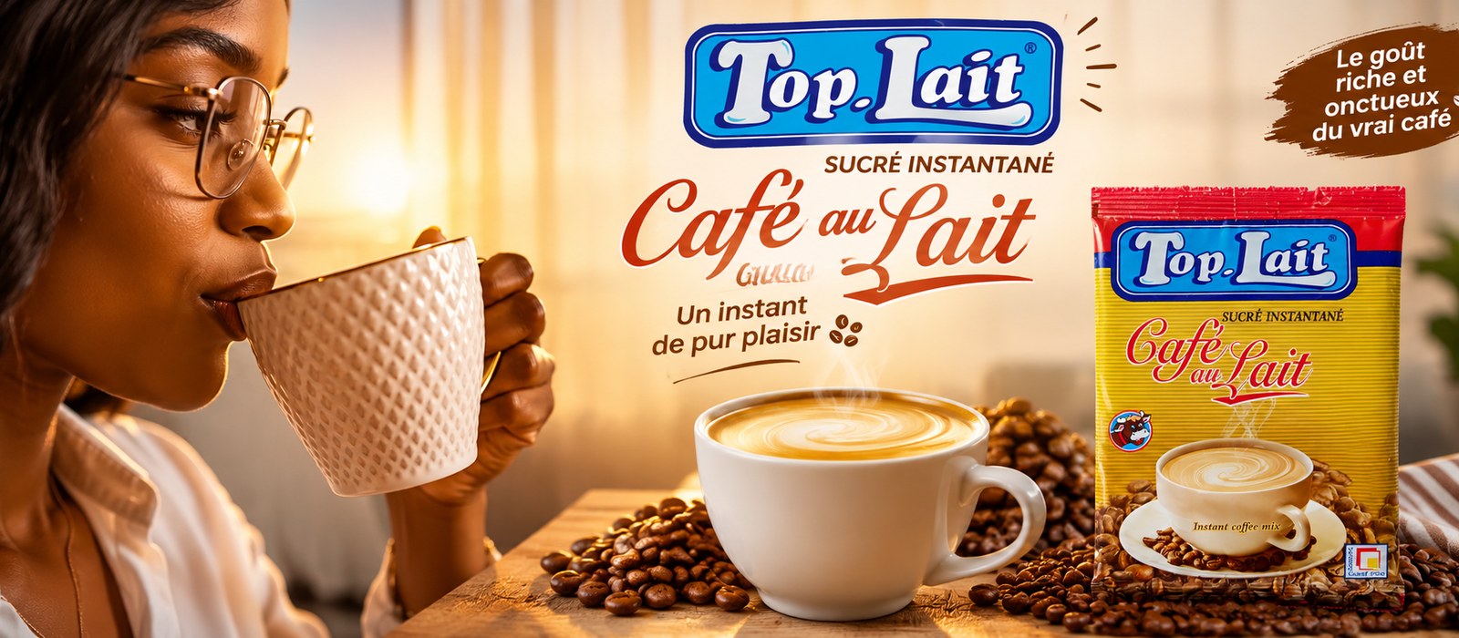 Top Lait — Café au Lait sucré instantané, un instant de pur plaisir